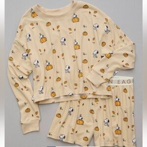 American Eagle Peanuts Snoopy Viral Halloween PJ Set Size Small